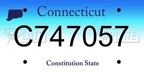 C747057 Connecticut License Plate