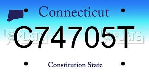 C74705T Connecticut License Plate