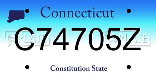 C74705Z Connecticut License Plate