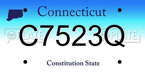 C7523Q Connecticut License Plate