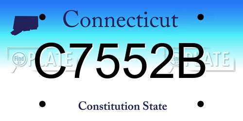 C7552B Connecticut License Plate