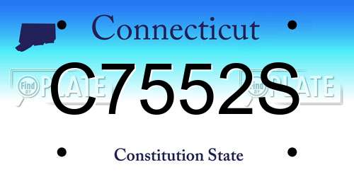 C7552S Connecticut License Plate