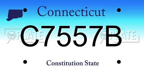 C7557B Connecticut License Plate