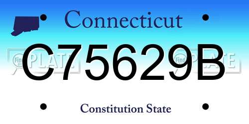 C75629B Connecticut License Plate