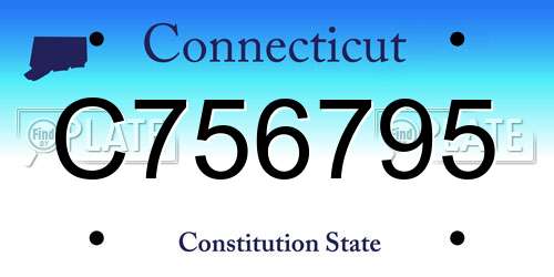 C756795 Connecticut License Plate