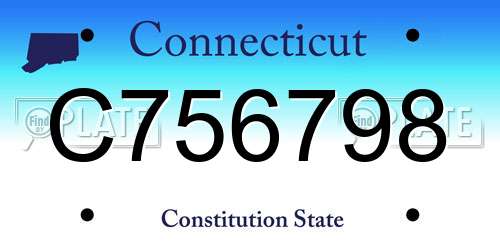 C756798 Connecticut License Plate