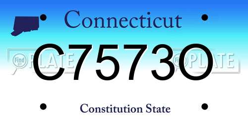 C7573O Connecticut License Plate