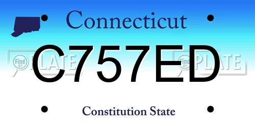 C757ED Connecticut License Plate
