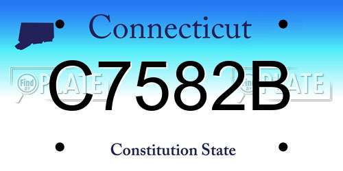 C7582B Connecticut License Plate