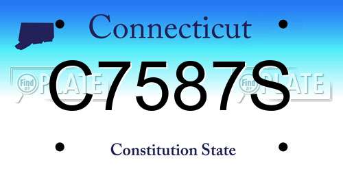 C7587S Connecticut License Plate
