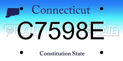 C7598E Connecticut License Plate