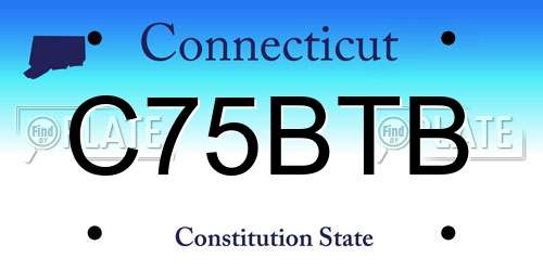 C75BTB Connecticut License Plate