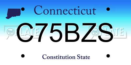 C75BZS Connecticut License Plate