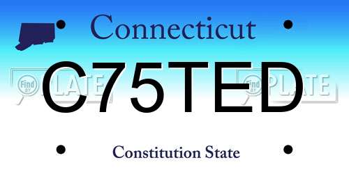 C75TED Connecticut License Plate