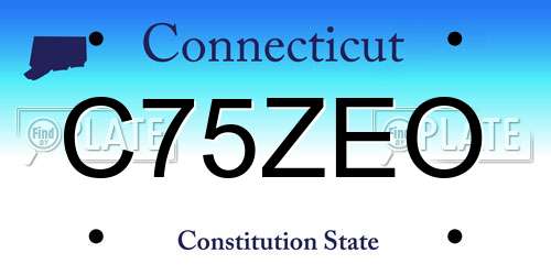 C75ZEO Connecticut License Plate
