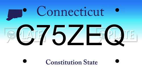 C75ZEQ Connecticut License Plate