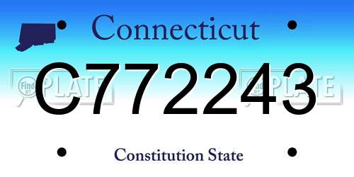 C772243 Connecticut License Plate
