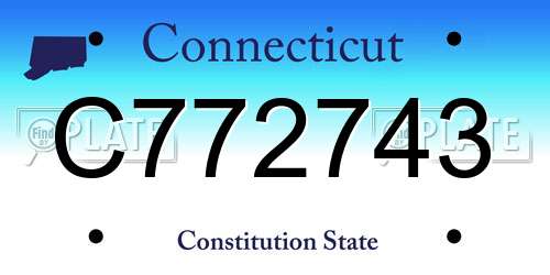 C772743 Connecticut License Plate