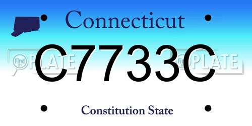 C7733C Connecticut License Plate