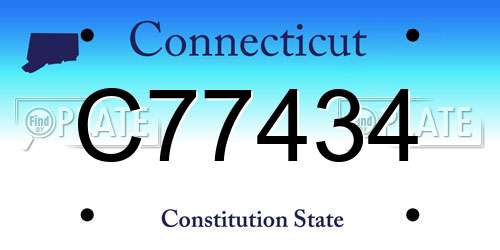 C77434 Connecticut License Plate
