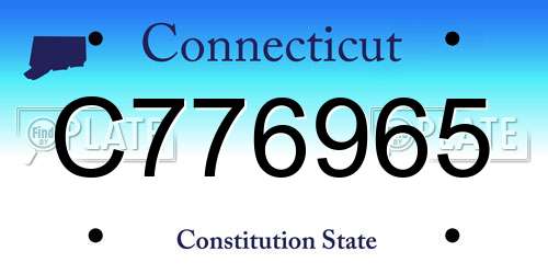 C776965 Connecticut License Plate