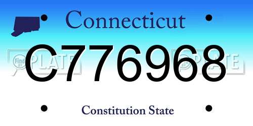 C776968 Connecticut License Plate