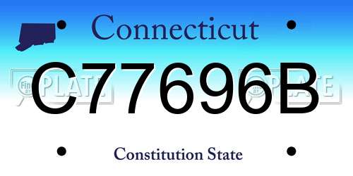 C77696B Connecticut License Plate
