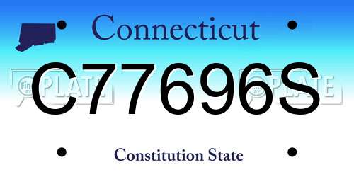 C77696S Connecticut License Plate