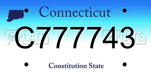 C777743 Connecticut License Plate