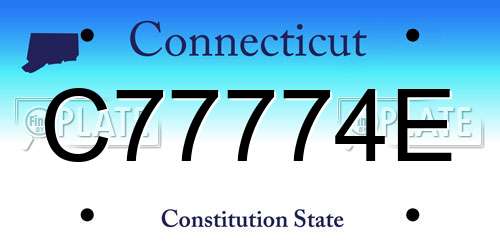 C77774E Connecticut License Plate