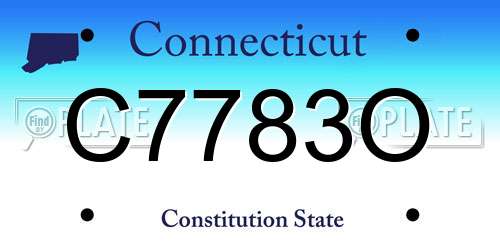 C7783O Connecticut License Plate