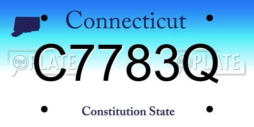 C7783Q Connecticut License Plate
