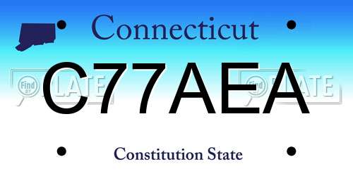 C77AEA Connecticut License Plate