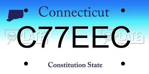 C77EEC Connecticut License Plate