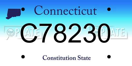 C78230 Connecticut License Plate