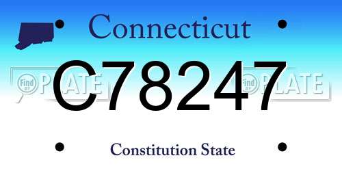 C78247 Connecticut License Plate