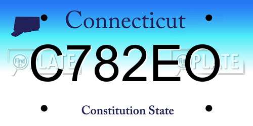 C782EO Connecticut License Plate