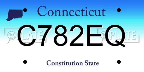 C782EQ Connecticut License Plate