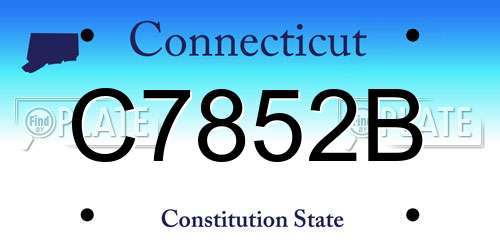 C7852B Connecticut License Plate