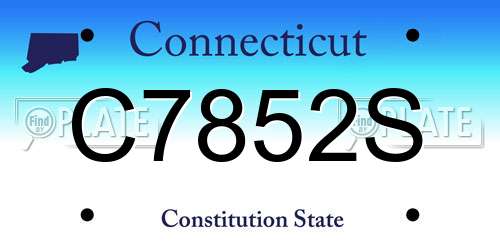 C7852S Connecticut License Plate