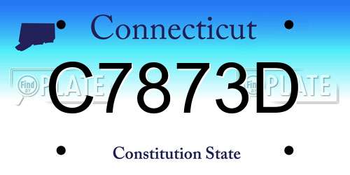C7873D Connecticut License Plate