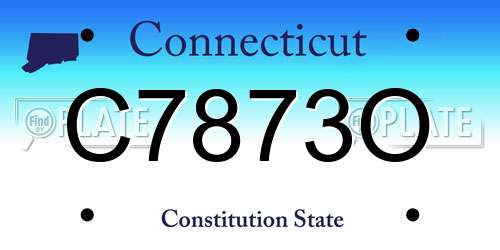C7873O Connecticut License Plate