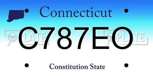 C787EO Connecticut License Plate