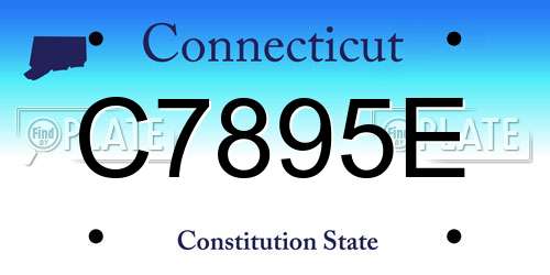 C7895E Connecticut License Plate