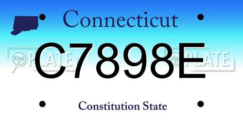C7898E Connecticut License Plate