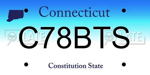 C78BTS Connecticut License Plate