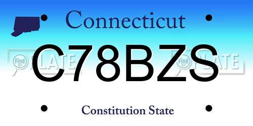 C78BZS Connecticut License Plate
