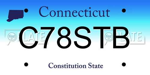C78STB Connecticut License Plate