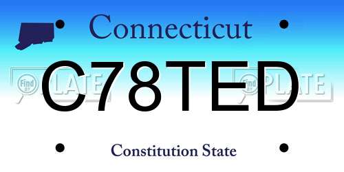 C78TED Connecticut License Plate