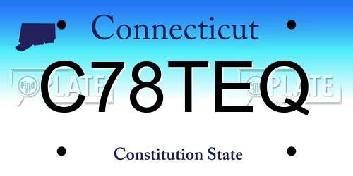 C78TEQ Connecticut License Plate